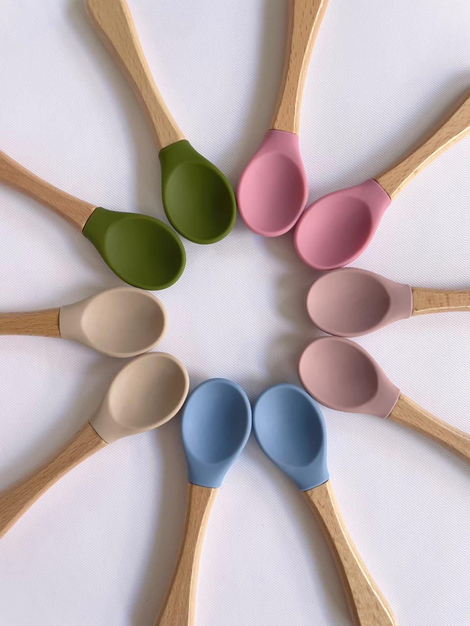 Silicone & Wooden Spoon